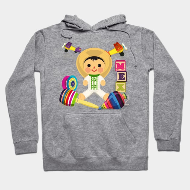 Mexican Toys. Traditional Mexican Toys Hoodie by Akbaly